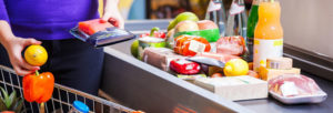 Comptoir de caisse supermarché